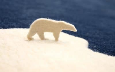 Stark beauty of nanimarquina Global Warming polar bear rug